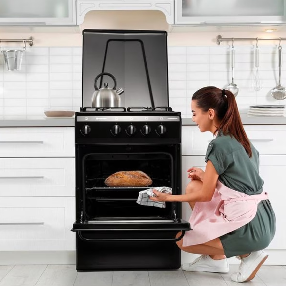 Aragaz VORTEX VAG5050BK01K, 4 arzatoare, Gaz, L 50 cm, negru