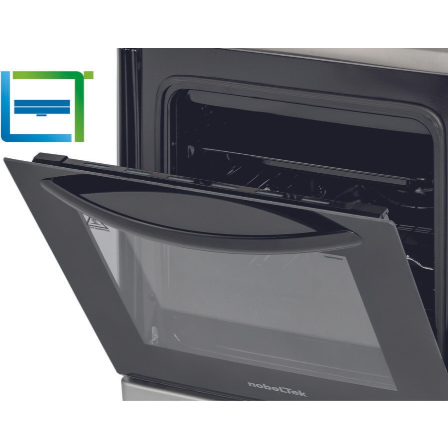 Aragaz NobelTek NLT 5602IX/G1, Gaz, 4 arzatoare, Dispozitiv siguranta plita si cuptor, Aprindere electrica, 50 x 60 cm, Inox