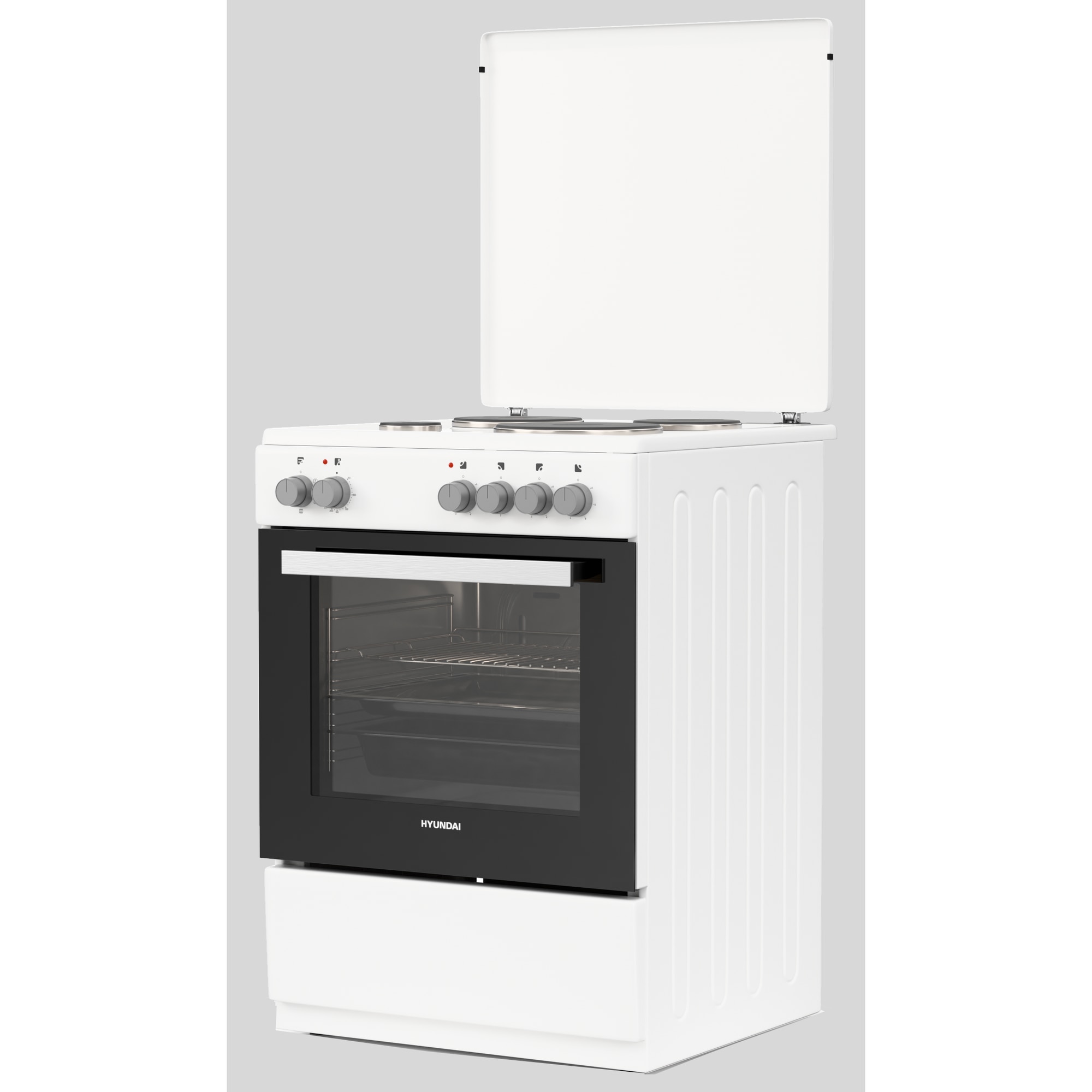 Aragaz electric Hyunddai HCMU24V-7260E/W, clasa A, 4 zone de gatit, capacitate 69 l, Alb