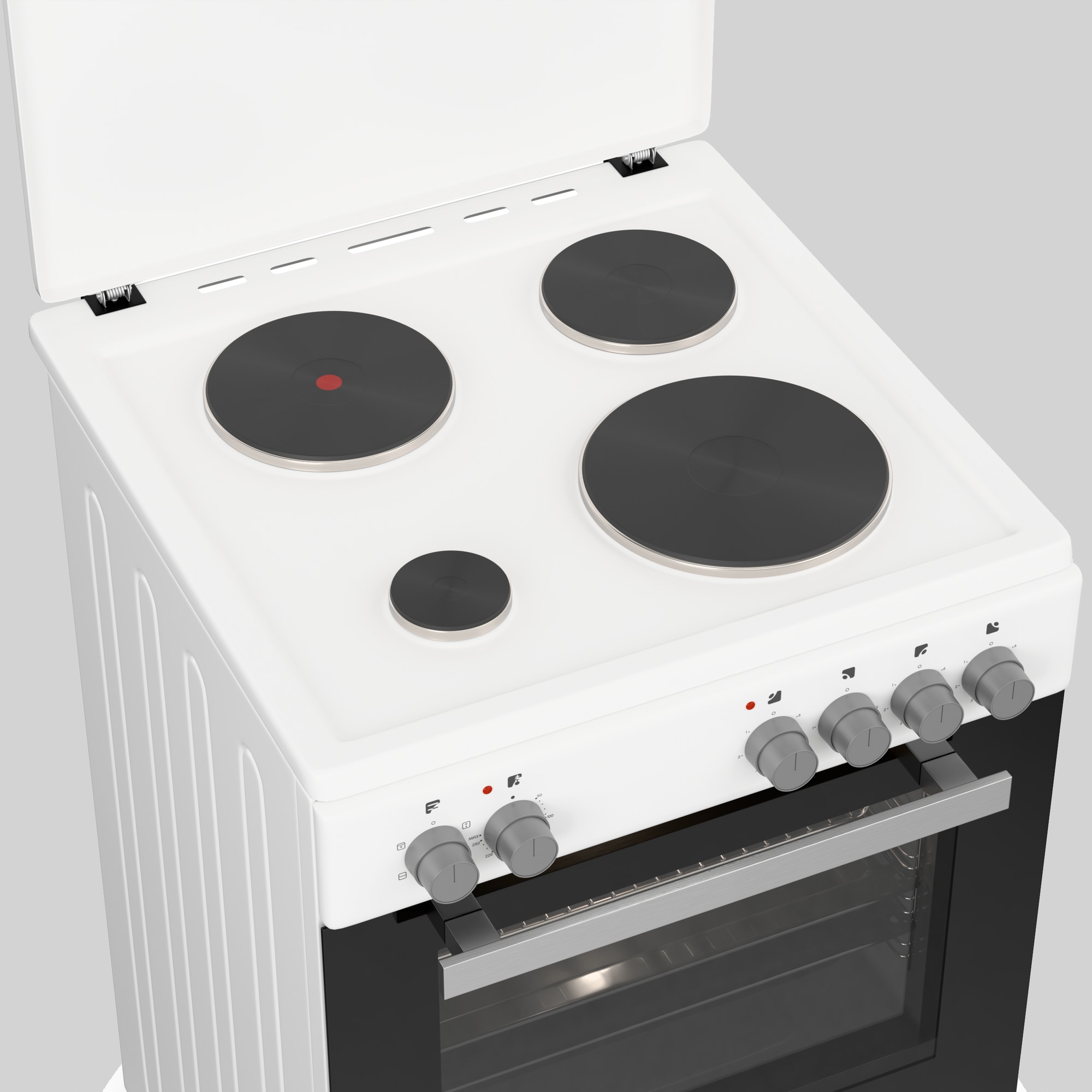 Aragaz electric Hyunddai HCMU24V-7260E/W, clasa A, 4 zone de gatit, capacitate 69 l, Alb