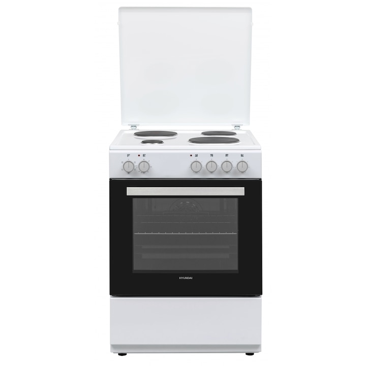 Aragaz electric Hyunddai HCMU24V-7260E/W, clasa A, 4 zone de gatit, capacitate 69 l, Alb