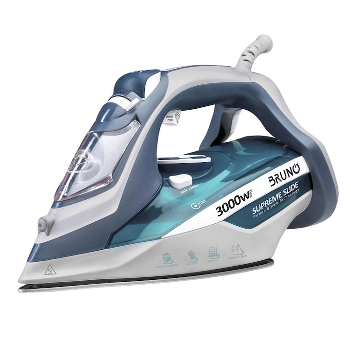 Fier de calcat cu abur BRUNO Supreme Slide, 3000W, ceramica