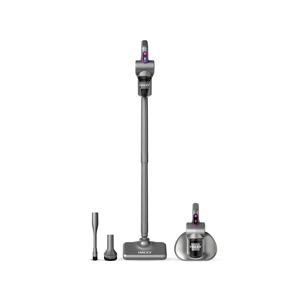 Aspirator vertical fara fir HALEY HY-1935, 120W, 1800mAh, HEPA filtrare, lumina UV, multifunctional