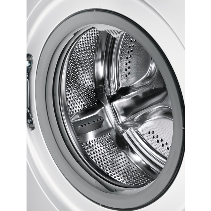 Masina de spalat rufe slim ELECTROLUX EWS6406BE PerfectCare600, 6 kg, 1000 rpm, Clasa A, motor Inverter, display LED, Sensicare, Rapid 14 min, Antialergic, Baby, Lâna, Outdoor, Denim, TimeManager, SoftPlus, Adancime totala 41.1 cm, alb