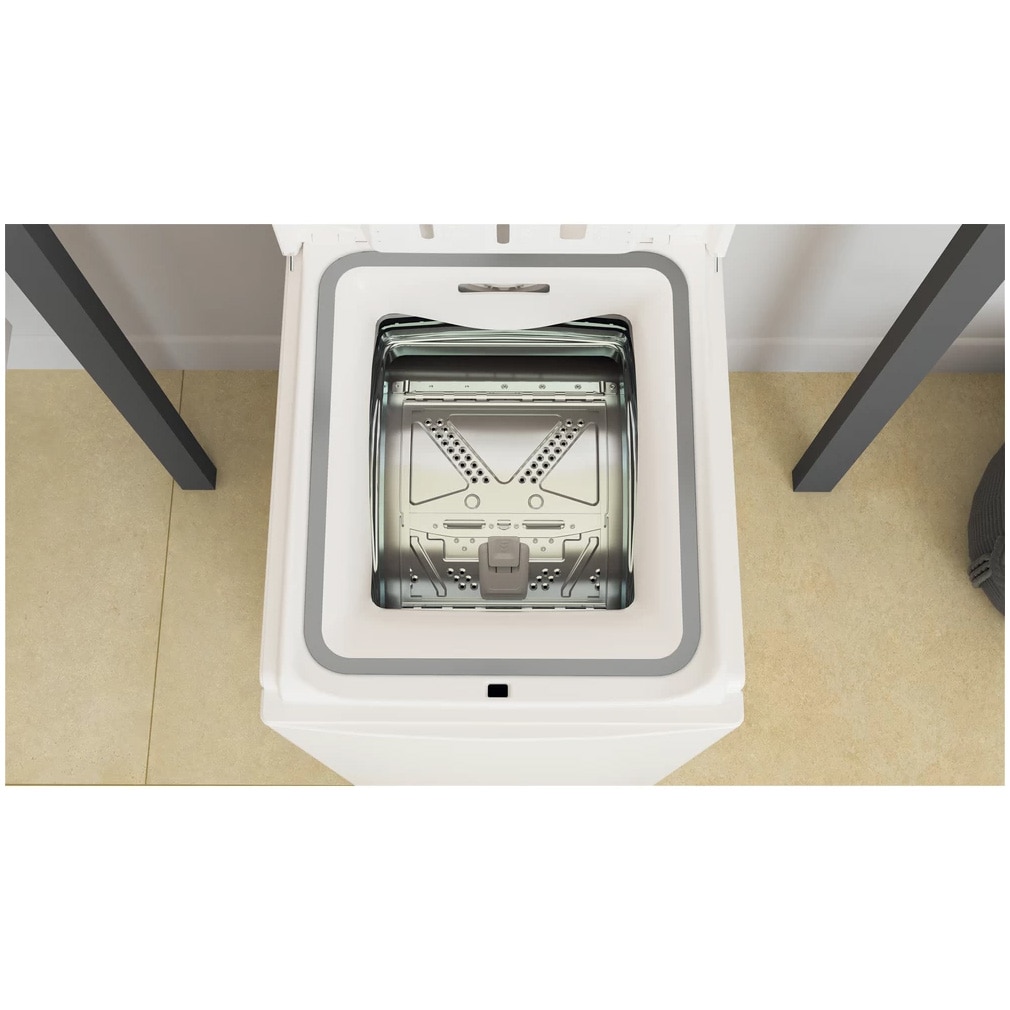 Masina de spalat rufe cu incarcare verticala Whirlpool TDLR 6040L EU/N, 6kg, 1000 rpm, Clasa C, Display LED, Tehnologia Al 6-lea Simt, Alb