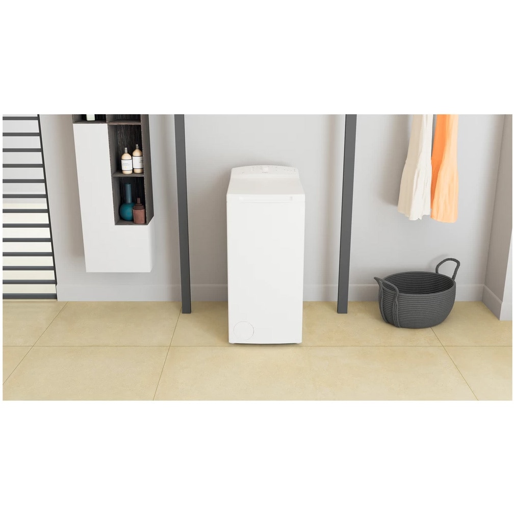 Masina de spalat rufe cu incarcare verticala Whirlpool TDLR 6040L EU/N, 6kg, 1000 rpm, Clasa C, Display LED, Tehnologia Al 6-lea Simt, Alb