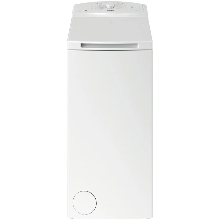 Masina de spalat rufe cu incarcare verticala Whirlpool TDLR 6040L EU/N, 6kg, 1000 rpm, Clasa C, Display LED, Tehnologia Al 6-lea Simt, Alb