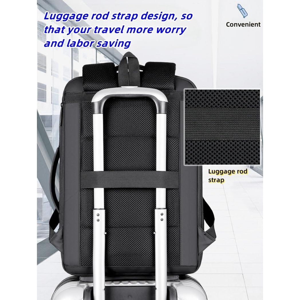 Rucsac Laptop Camaterlot 15 "6", Extensibil, Port Usb, Impermeabil, Respirabil, Pentru Business sI CaLaTorii, 31x43cm, Negru