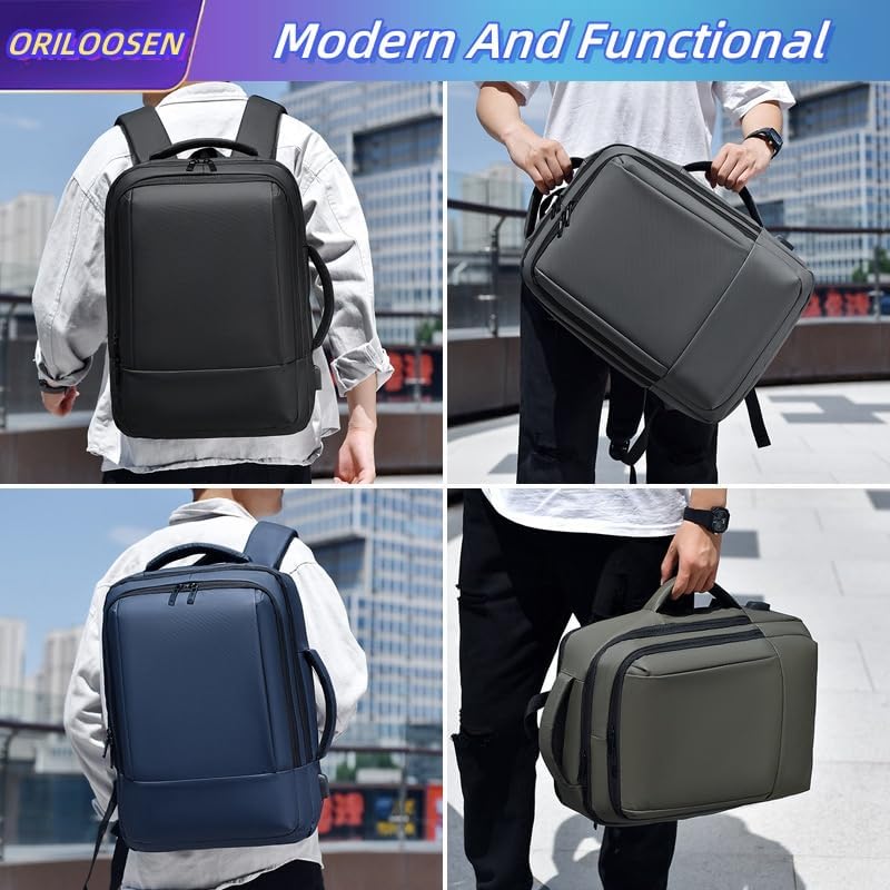 Rucsac Laptop Camaterlot 15 "6", Extensibil, Port Usb, Impermeabil, Respirabil, Pentru Business sI CaLaTorii, 31x43cm, Negru