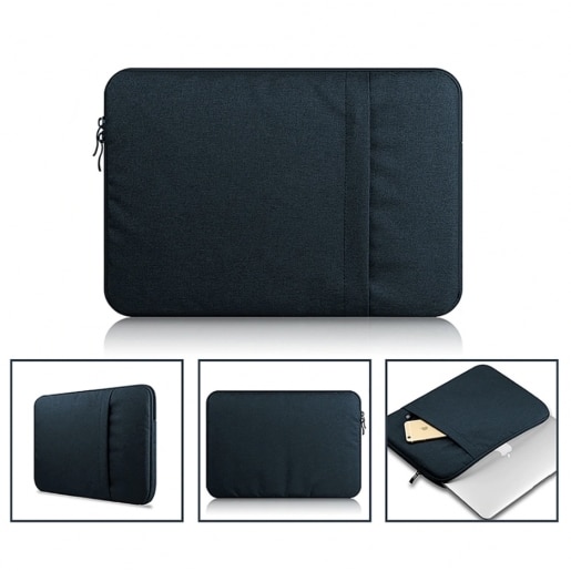 Husa universala pentru laptop 15.6, cu burete antisoc, compatibila laptop Apple MacBook Air, MacBook Pro Touch Bar, Asus, Acer, Dell, Huawei. Neagra