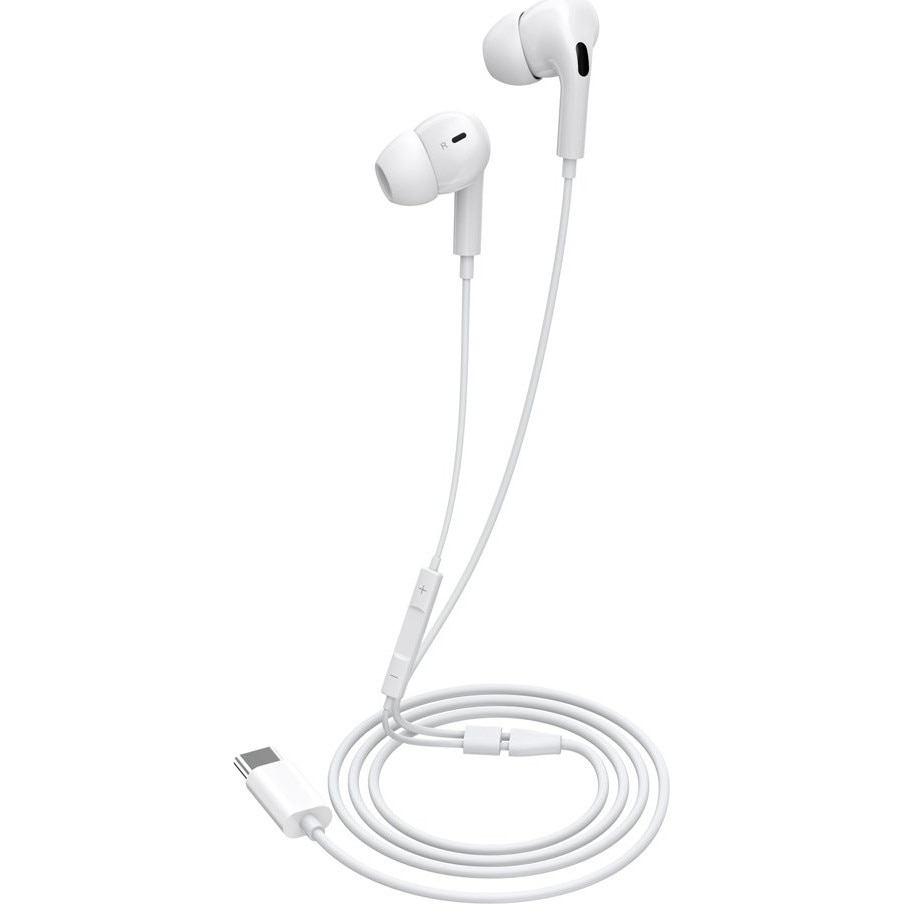 Casti cu fir CELEBRAT E300, USB-C, 10mm, 1.2m, alb
