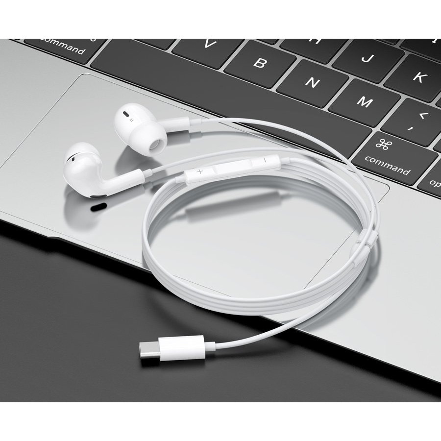 Casti cu fir CELEBRAT E300, USB-C, 10mm, 1.2m, alb