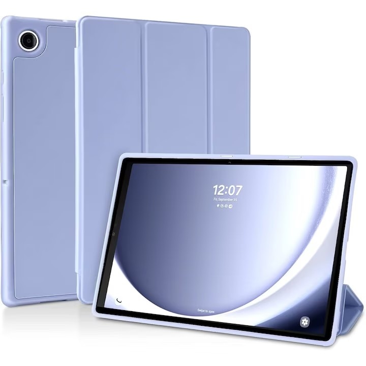Husa pentru Samsung Galaxy Tab A11/A9 8, 7 inch, 2025/2023, TPU Smart Cover, set cu unghiuri de vizualizare dublu, lavanda