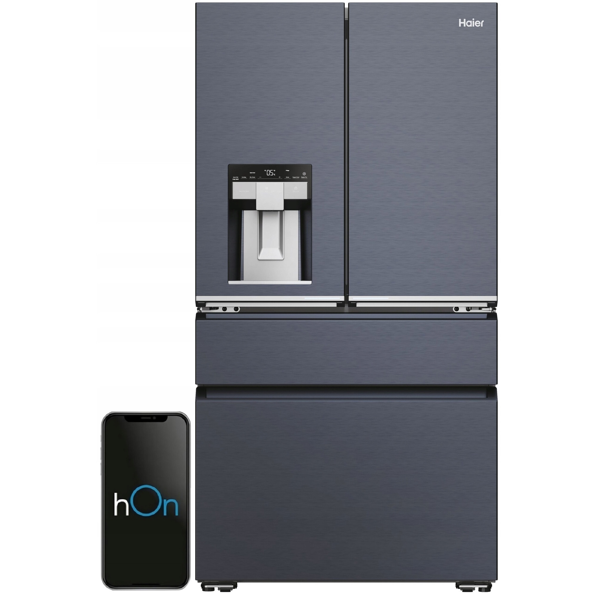 Frigider Haier HFW7918EIMB, No Frost, negru mat, 323l frigider + 278l congelator, dozator apă, control smartphone, 177.5x90.8x75cm