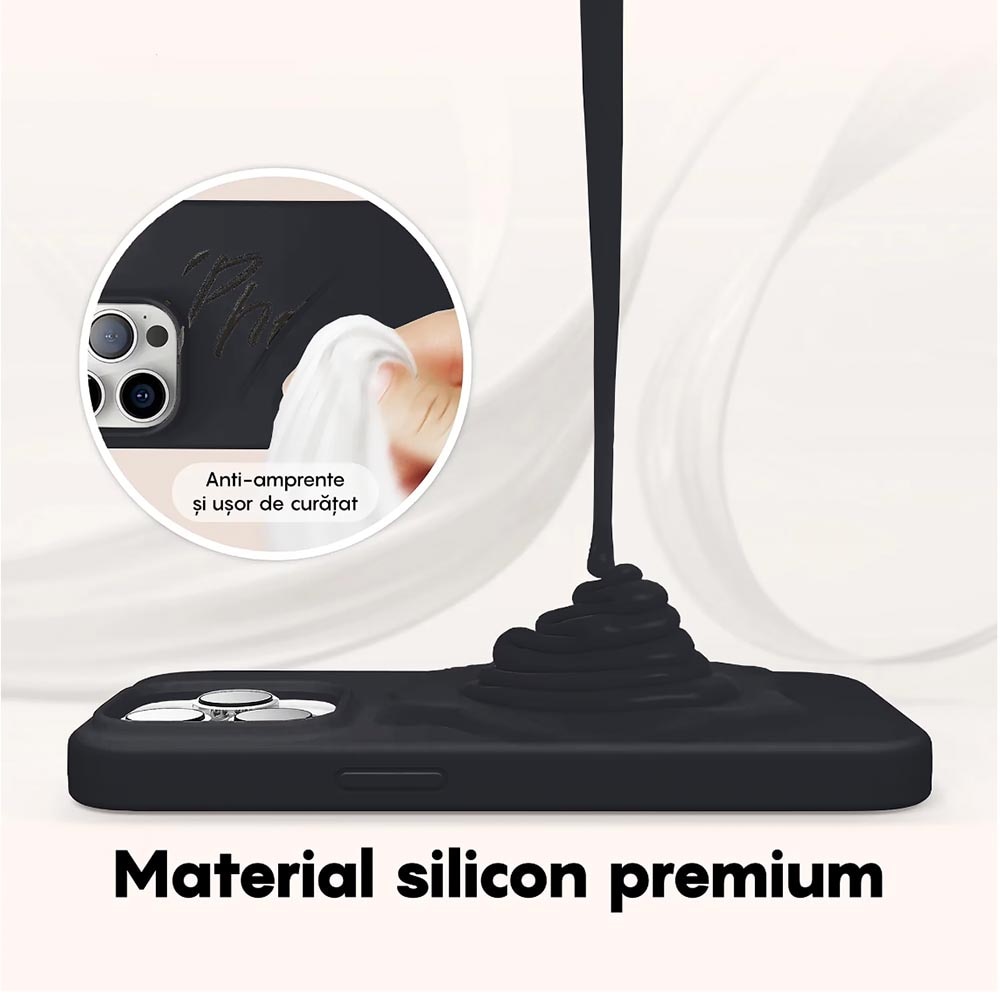 Husa BestCase® Premium Liquid Silicon, Compatibila Cu Samsung Galaxy S23, 1.2MM Slim, Microfibra in interior, Antisoc, Rezistent la socuri, Protectie Camera, Margini ridicate pentru protectia ecranului, Negru
