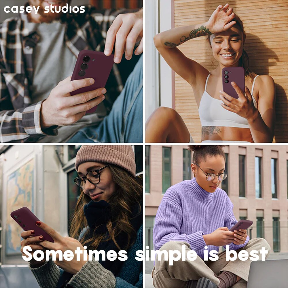 Husa CASEY STUDIOS™ compatibila cu Samsung Galaxy S23 Plus, Soft Silicone Premium, Microfibra in Interior, Rosu bordo, de Protectie, Ultra Slim, pentru Incarcare Wireless, Margini Ridicate pentru Protectia Ecranului si a Camerelor