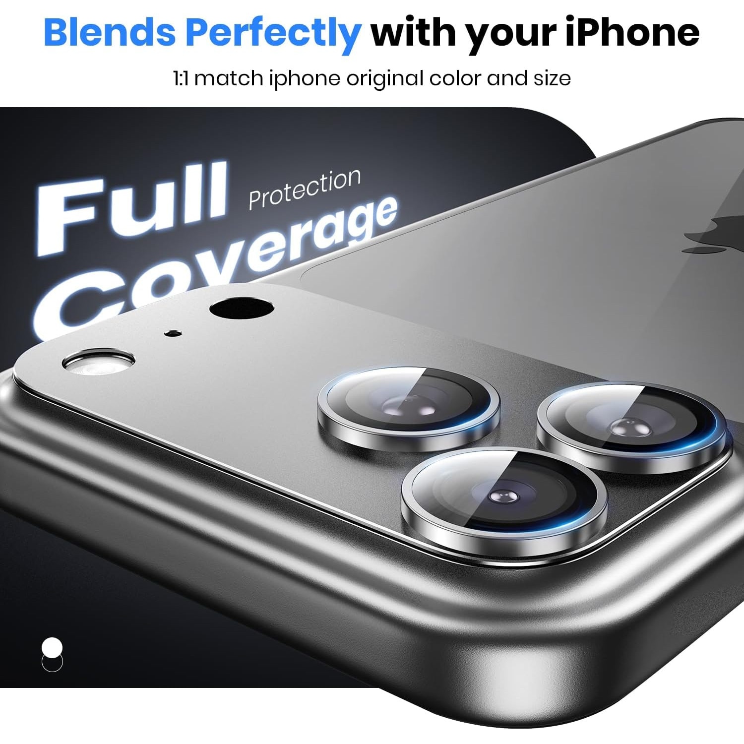 Folie Protectie Camera compatibila cu iPhone 17 Pro Max, Omelivon, Full Cover, Protectie Profesionala, Sticla temperata 9H, Ultra HD, Anti Amprente, Anti Zgarieturi, Anti Socuri, Argintiu