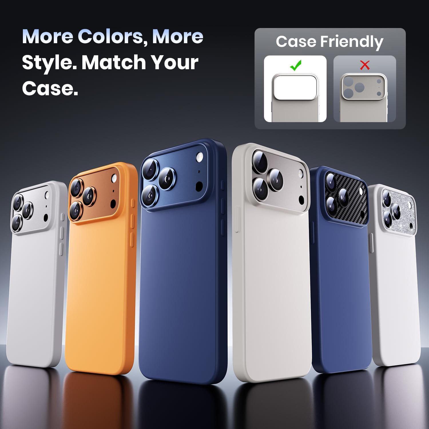 Folie Protectie Camera compatibila cu iPhone 17 Pro Max, Omelivon, Full Cover, Protectie Profesionala, Sticla temperata 9H, Ultra HD, Anti Amprente, Anti Zgarieturi, Anti Socuri, Argintiu