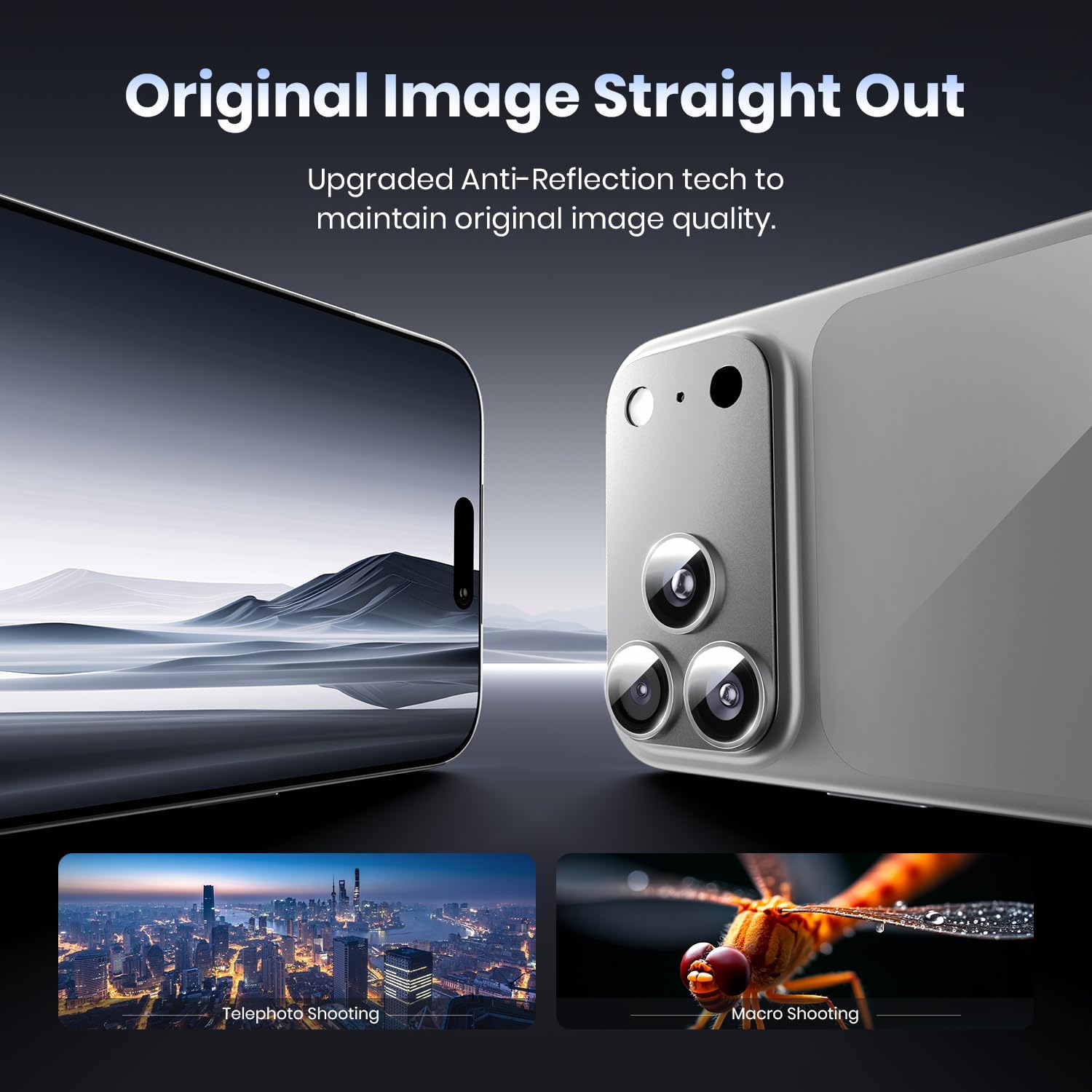 Folie Protectie Camera compatibila cu iPhone 17 Pro Max, Omelivon, Full Cover, Protectie Profesionala, Sticla temperata 9H, Ultra HD, Anti Amprente, Anti Zgarieturi, Anti Socuri, Argintiu