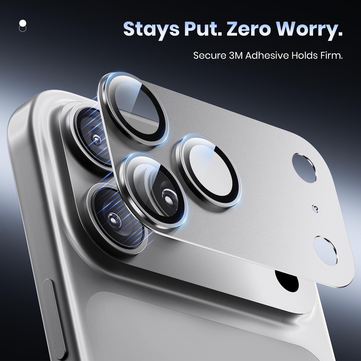 Folie Protectie Camera compatibila cu iPhone 17 Pro Max, Omelivon, Full Cover, Protectie Profesionala, Sticla temperata 9H, Ultra HD, Anti Amprente, Anti Zgarieturi, Anti Socuri, Argintiu