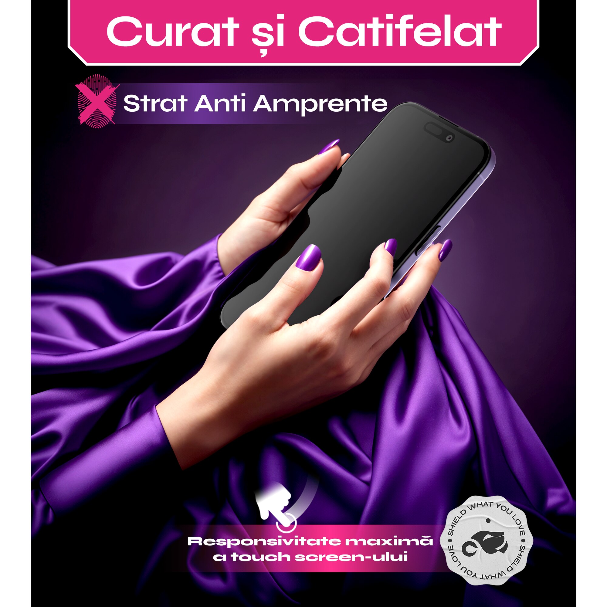 Set 2 Folii sticla compatibil cu iPhone 17, 6.3", DefenSlim, instalare usoara si rapida cu dispozitiv de potrivire automata in 30 sec cu Easy Install Kit patentat, protectie telefon