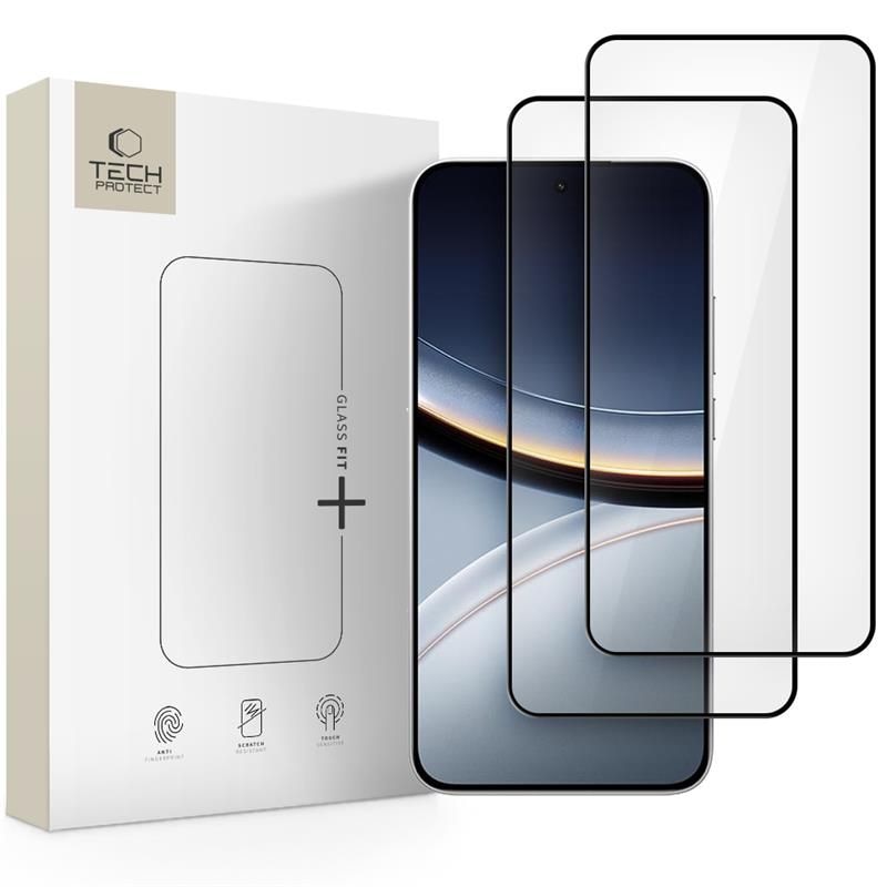 Set 2 folii sticla TECH-PROTECT Glass Fit+ compatibil cu Xiaomi Poco F7 5G Black