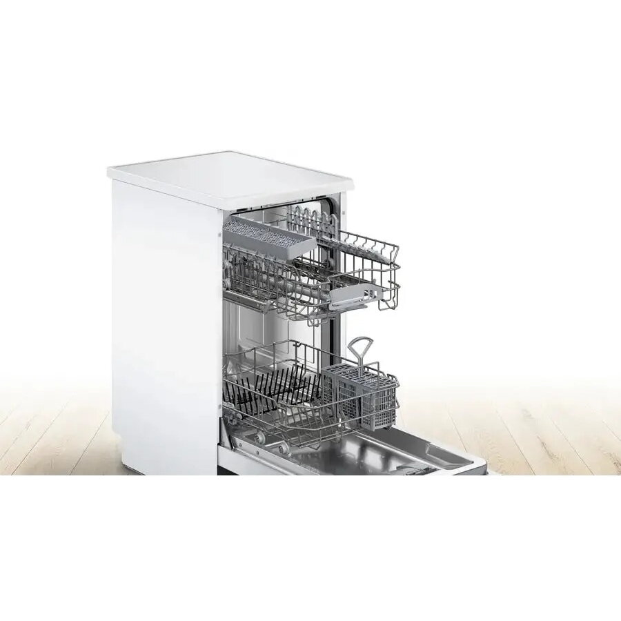 Masina de spalat vase Bosch SPS2IKW10E, Eco 50 °C, Intensiv 70 °C, AquaStop, Home Connect, 5 programe, 48 dB, Clasa F, Alb