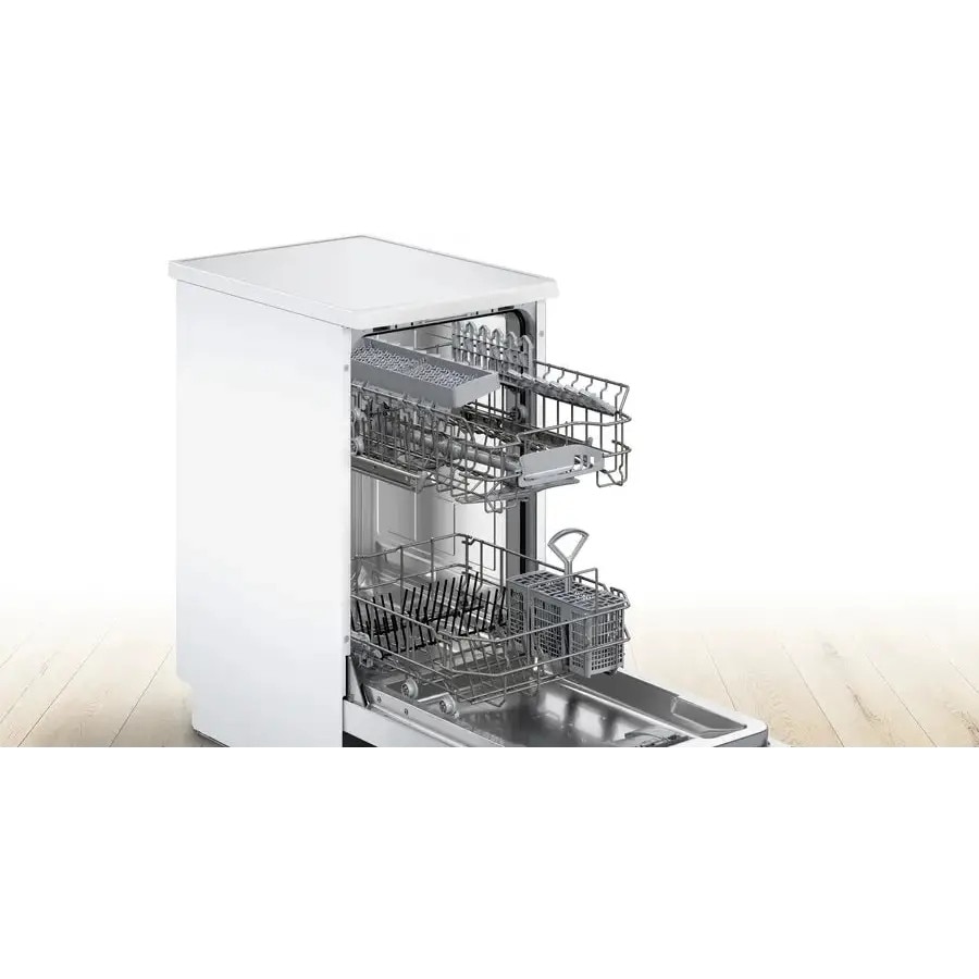 Masina de spalat vase Bosch SPS2IKW10E, Eco 50 °C, Intensiv 70 °C, AquaStop, Home Connect, 5 programe, 48 dB, Clasa F, Alb