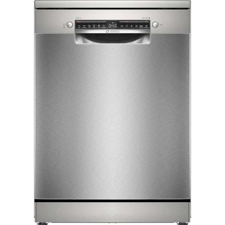 Masina de spalat vase independenta Bosch Serie 4 SMS4HVI21E, 60cm, 2400W, Clasa C, 14 seturi, 6 programe, Argintiu