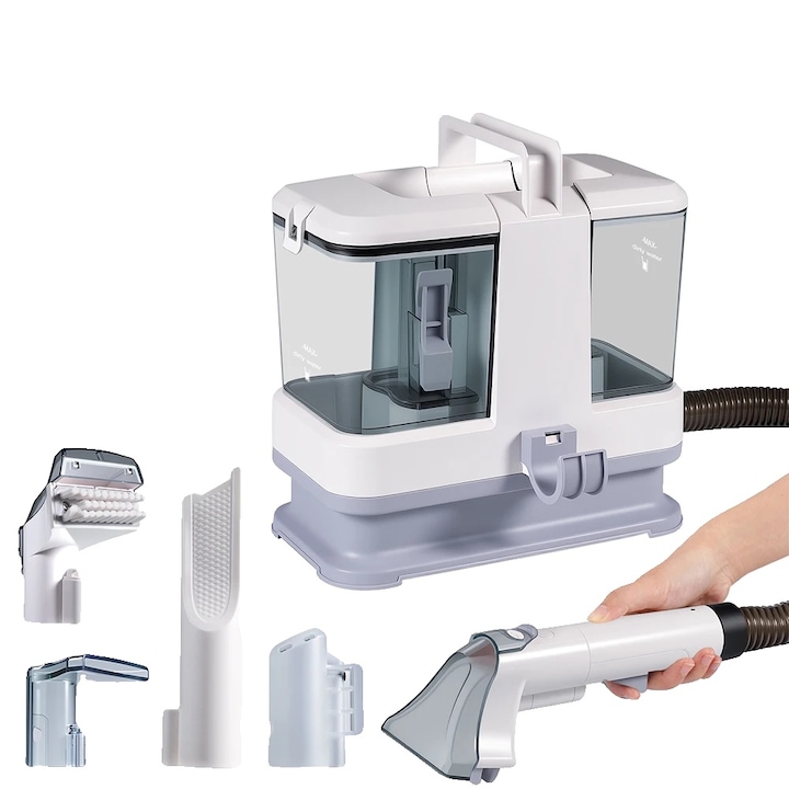 Aspirator pentru covoare, 400W, putere mare de aspirare, design compact, sistem cu doua rezervoare