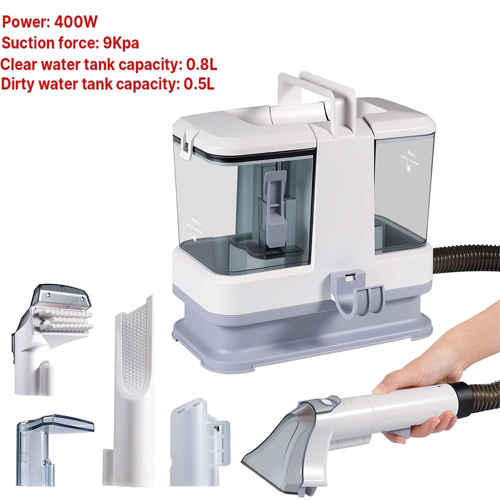 Aspirator pentru covoare, 400W, putere mare de aspirare, design compact, sistem cu doua rezervoare