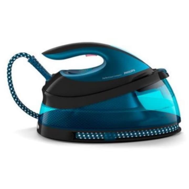 Statie de calcat cu boiler, PerfectCare Compact cu abur, GC7846/80 Talpa SteamGlide si tehnologia OptimalTemp, 6.5 bari, Abur