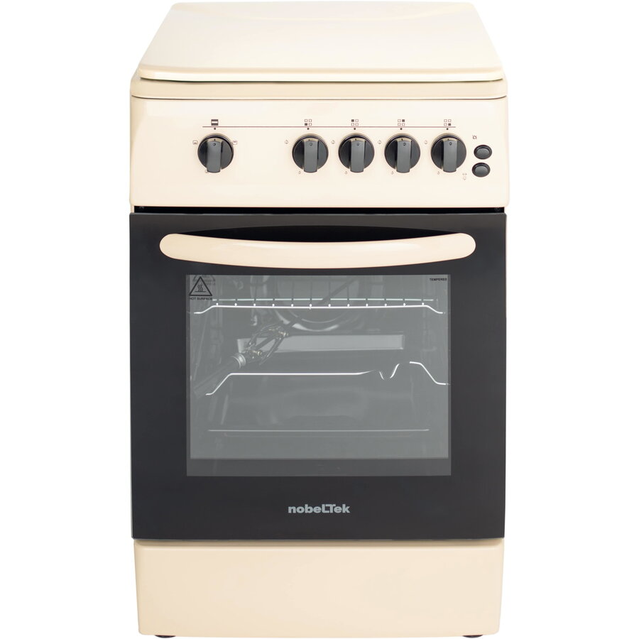 Aragaz NobelTek NLT 5603B/G1, Gaz, Grill, Rotisor, Aprindere electrica, Iluminare cuptor, 50 x 60 cm, Bej