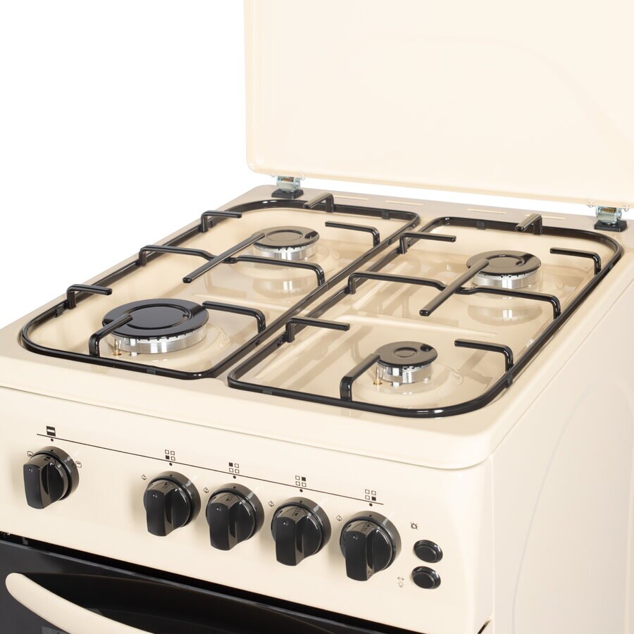 Aragaz NobelTek NLT 5603B/G1, Gaz, Grill, Rotisor, Aprindere electrica, Iluminare cuptor, 50 x 60 cm, Bej
