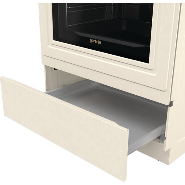 Aragaz GORENJE GECS6B70CLI, 4 arzatoare, Electric, L 60 cm, Airfry, Gatire asistata cu abur, Grill, Bej