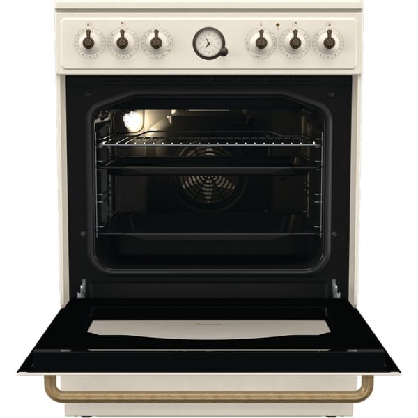 Aragaz GORENJE GECS6B70CLI, 4 arzatoare, Electric, L 60 cm, Airfry, Gatire asistata cu abur, Grill, Bej