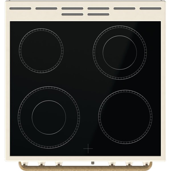 Aragaz GORENJE GECS6B70CLI, 4 arzatoare, Electric, L 60 cm, Airfry, Gatire asistata cu abur, Grill, Bej