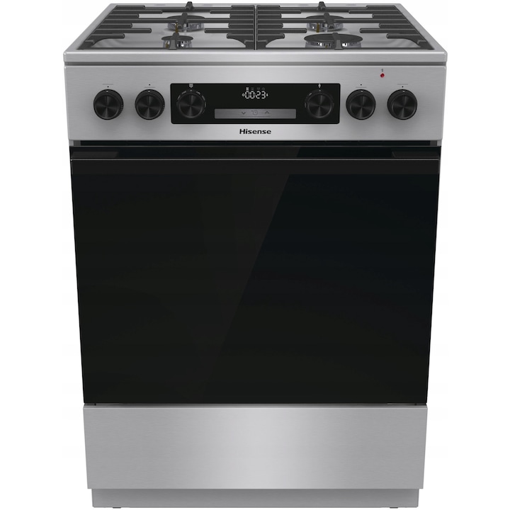 Aragaz Gaz-Electric HISENSE HKS6D71XMPA, 60 cm, Air Fry, program Pizza, inox, 71 l