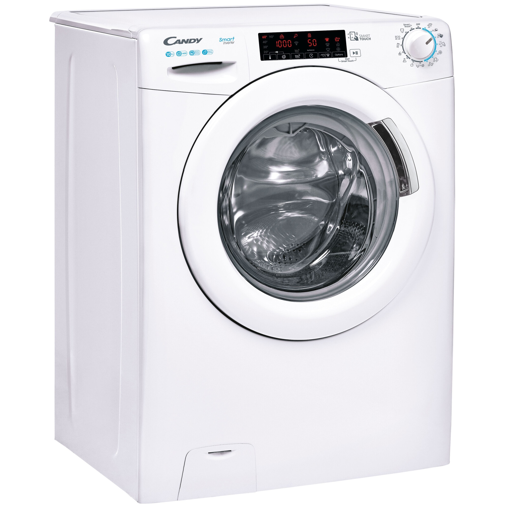 Masina de spalat rufe Candy Smart CS 1410TXME/1-S, 10 kg, 1400 RPM, Clasa A, Motor Inverter, Mix Power Systems, Easy iron, Alb