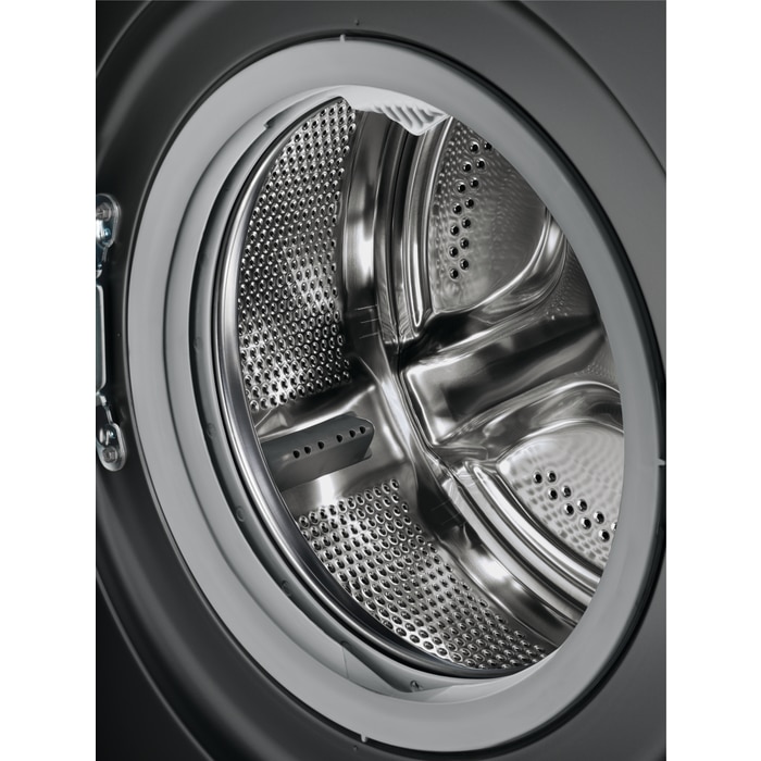 Masina de spalat rufe slim ELECTROLUX EWS6326DXE PerfectCare600, 6 kg, 1000 rpm, Clasa A, motor Inverter, display LED, Rapid 14 min, Antialergic cu abur, Baby, Outdoor, TimeManage, SofPlus, Adancime totala 41.1 cm, Culoare DarkSilver