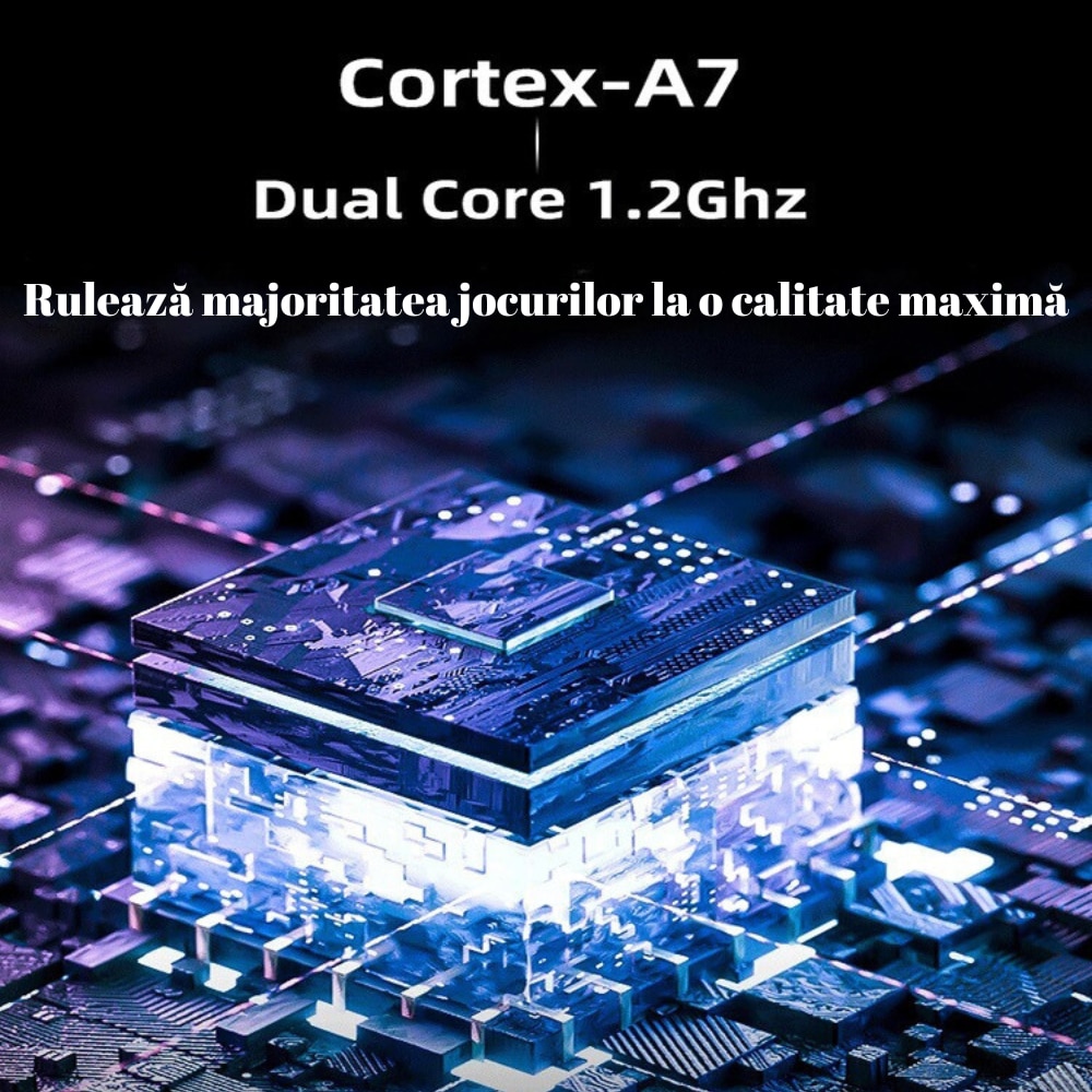 Consola Mini Ultra Portabila Retro Smart 10.000 Jocuri Preinstalate, Afiseaza Imagini, Video, 64 GB, Quad Core 1.5GHz, 1GB LPDDR4, IPS LCD 3.5" 640x480, 2600 mAh