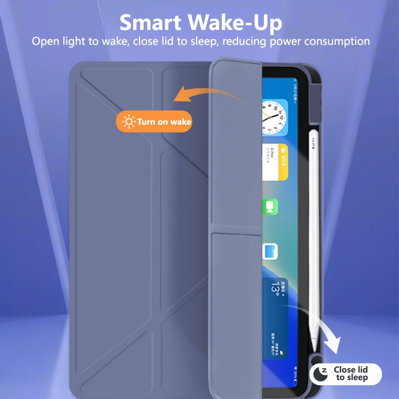 Husa protectie tableta, Zeguer, pentru Apple iPad Air 11" 2024 / 2025 M2, M3, cu suport pentru pix, unctie wake-up/sleep, violet