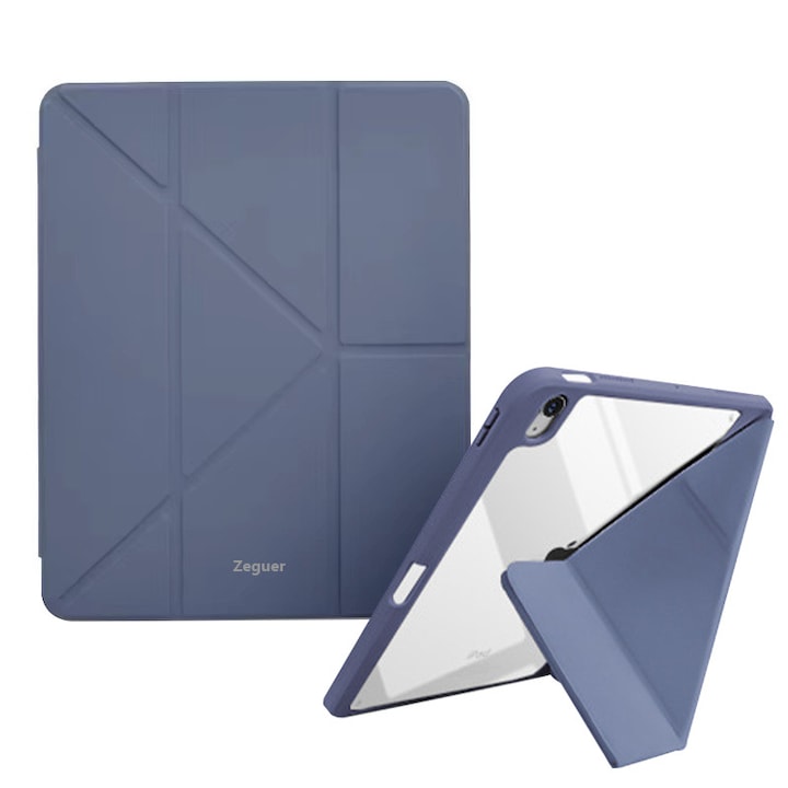 Husa protectie tableta, Zeguer, pentru Apple iPad Air 11" 2024 / 2025 M2, M3, cu suport pentru pix, unctie wake-up/sleep, violet