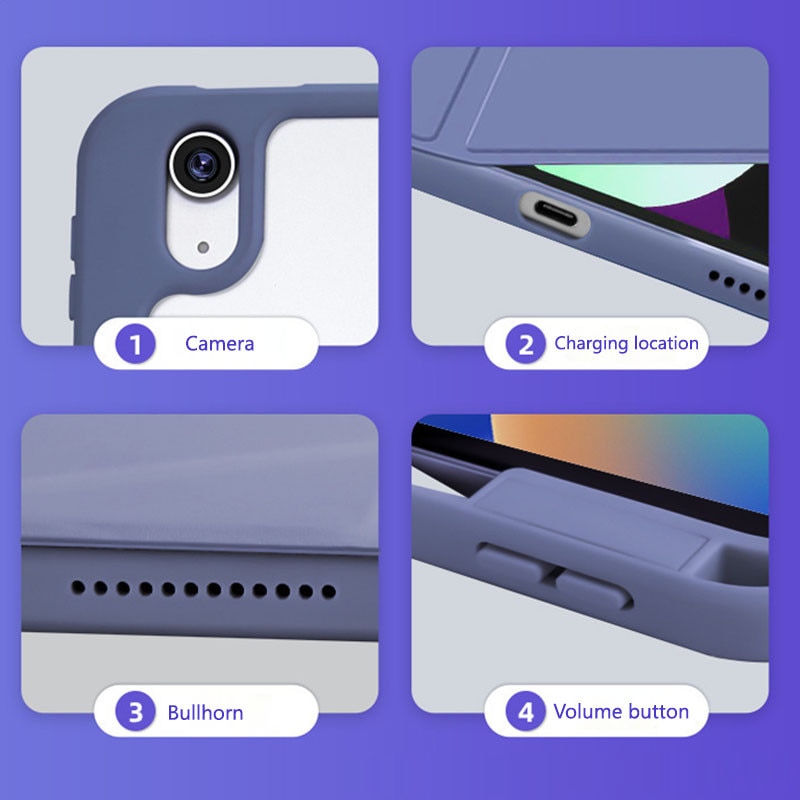 Husa protectie tableta, Zeguer, pentru Apple iPad Air 11" 2024 / 2025 M2, M3, cu suport pentru pix, unctie wake-up/sleep, violet