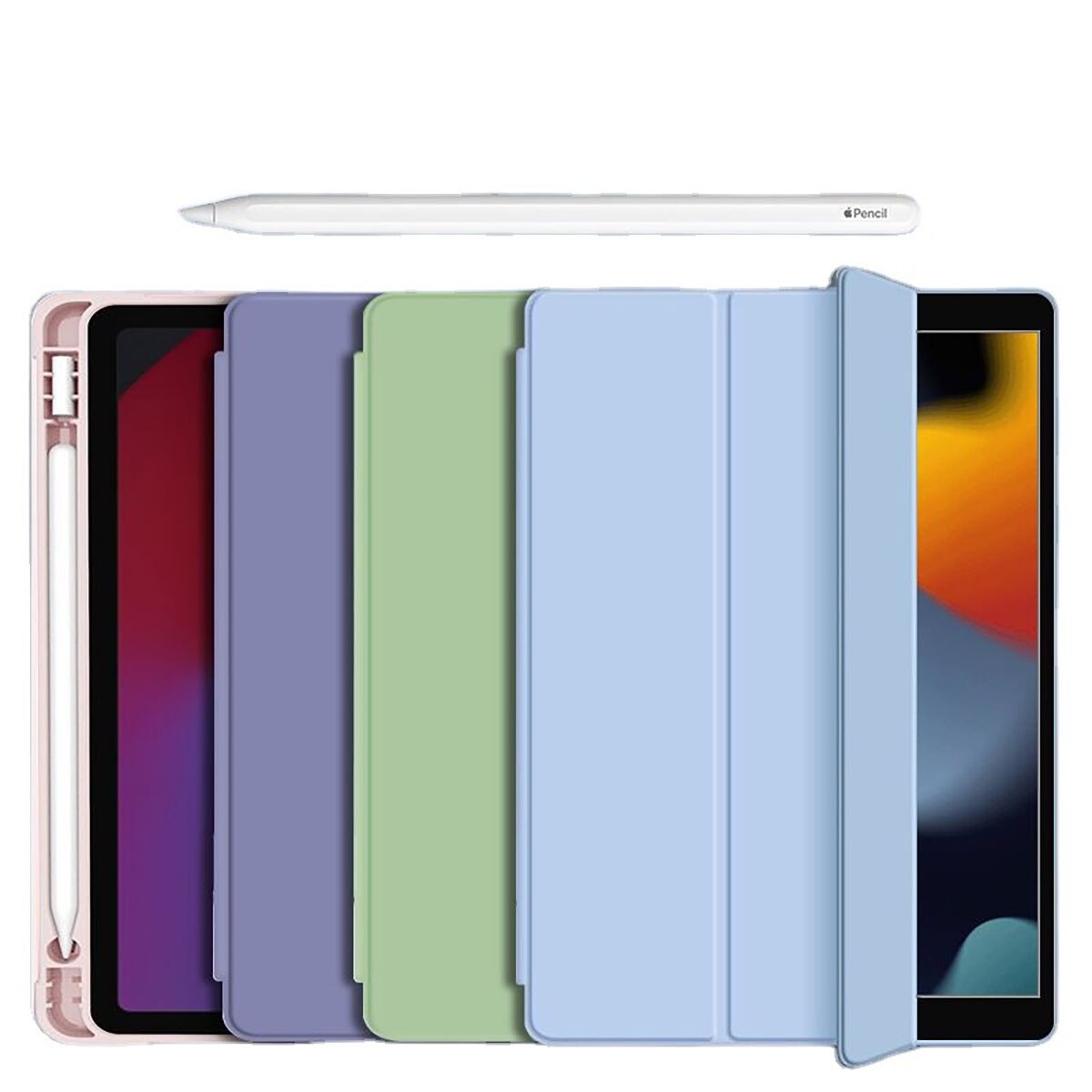 Husa tableta Healife pentru iPad 9/8/7 10.2", Air 3, Pro 10.5", cu slot pentru stilou, suport triplu, mov