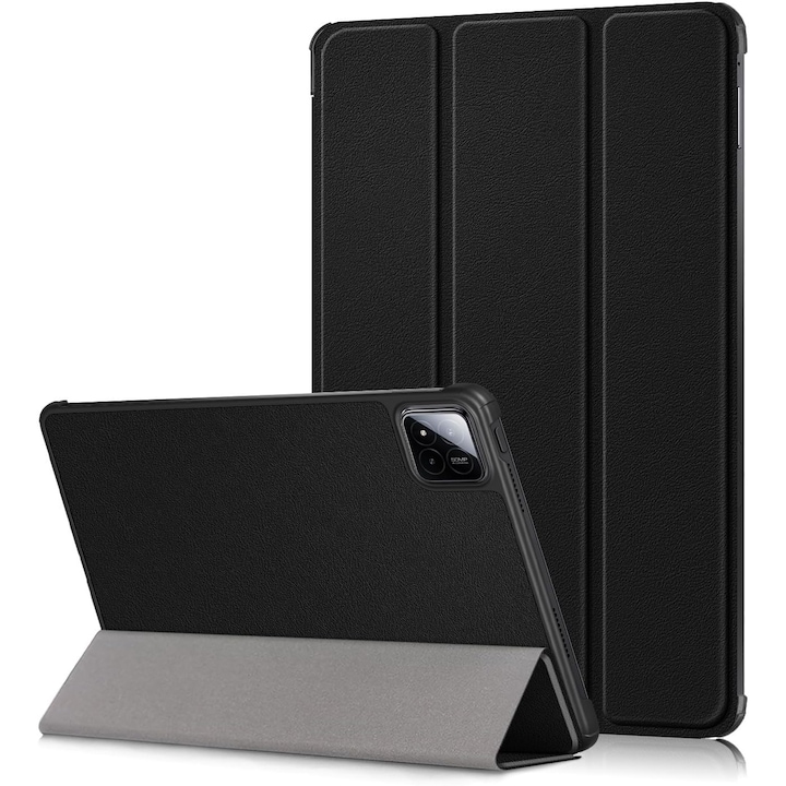 Husa Sigloo pentru tableta Xiaomi Pad 7 / 7 Pro 11.2" (2024), Piele Ecologica, Suport Stand, Negru