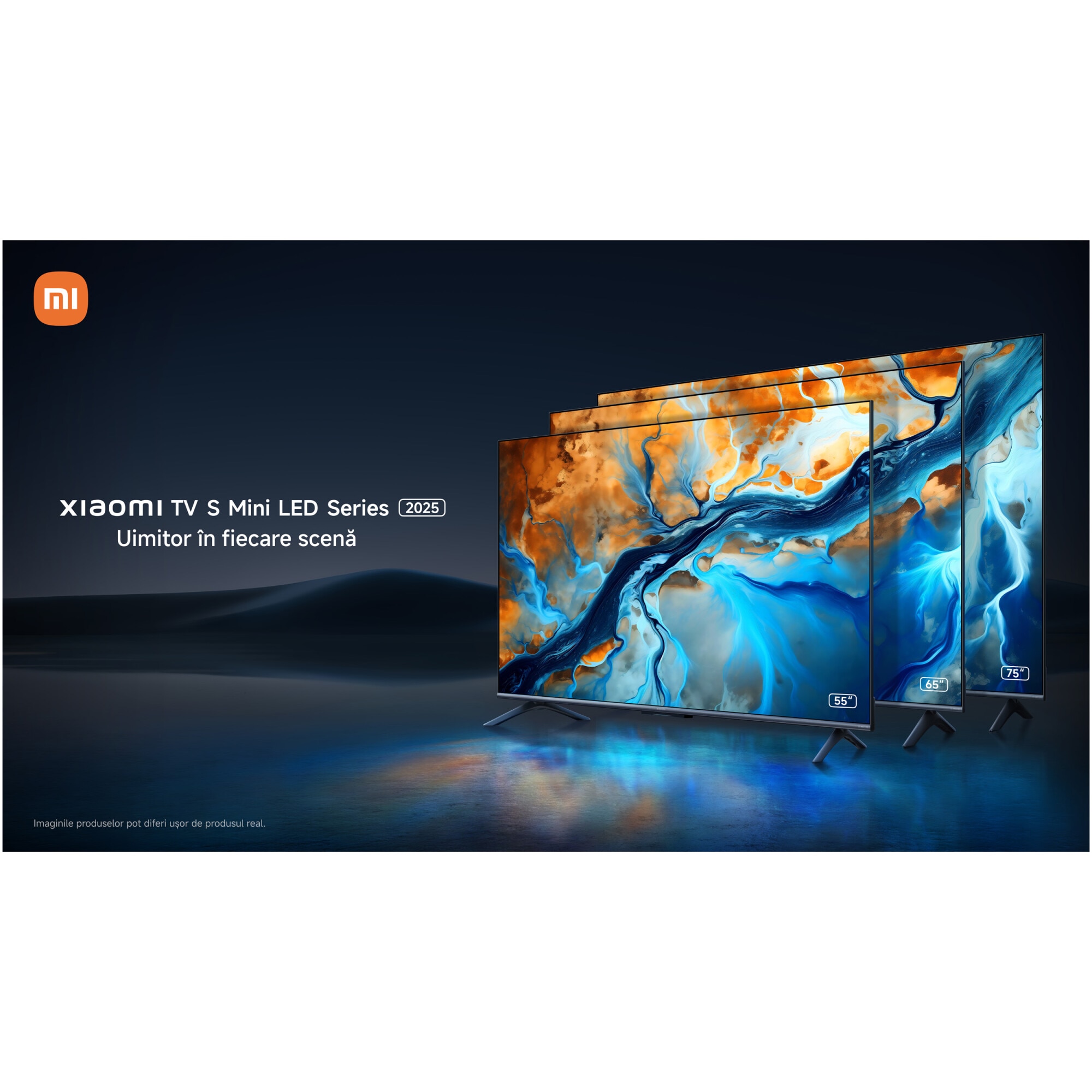 Televizor Xiaomi Mini LED S Mini, 138 cm, Smart Google TV, 4K Ultra HD, 100 Hz, Clasa G (Model 2025)