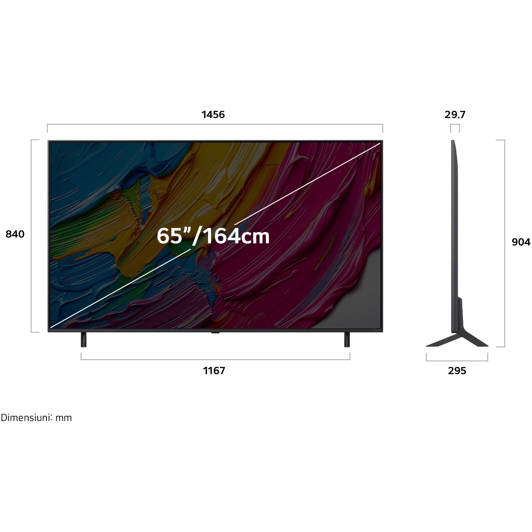 Televizor LG QNED 65QNED80A3A, 164 cm, Smart, 4K Ultra HD, Clasa E (Model 2025)