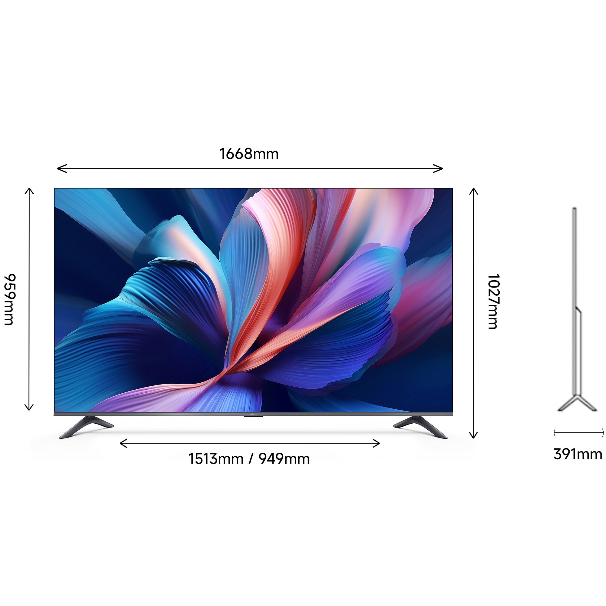 Televizor Xiaomi QLED A Pro, 189 cm, Smart Google TV, 4K Ultra HD, Clasa F (Model 2025)