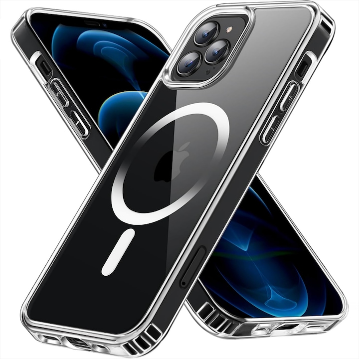 Husa compatibila cu Incarcarea Magsafe pentru Apple iPhone 12/12 Pro, CASEY STUDIOS™, de Protectie, Slim, pentru Incarcare Wireless, Margini Ridicate pentru Protectia Ecranului si a Camerelor